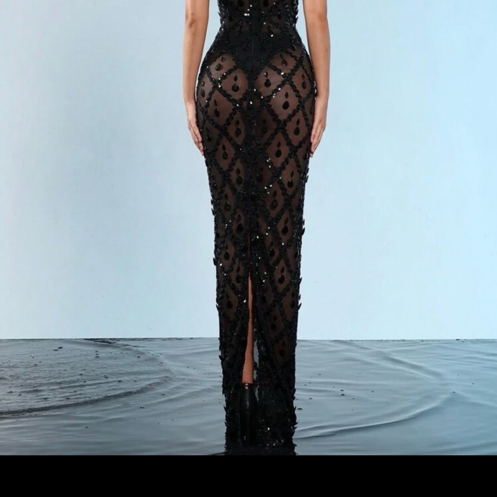 REVOLVE Black Sequin One Shoulder Dress - Picture 3 of 3
